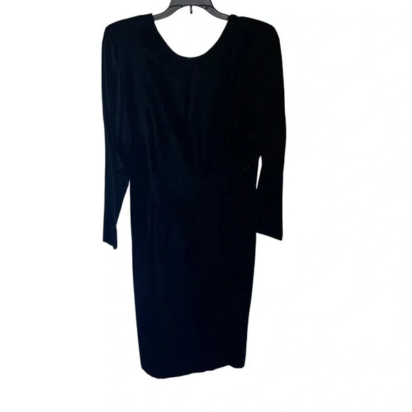 J. Christopher Vintage Black Velvet Open Back Long Sleeve Dress size 6 - Picture 1 of 8